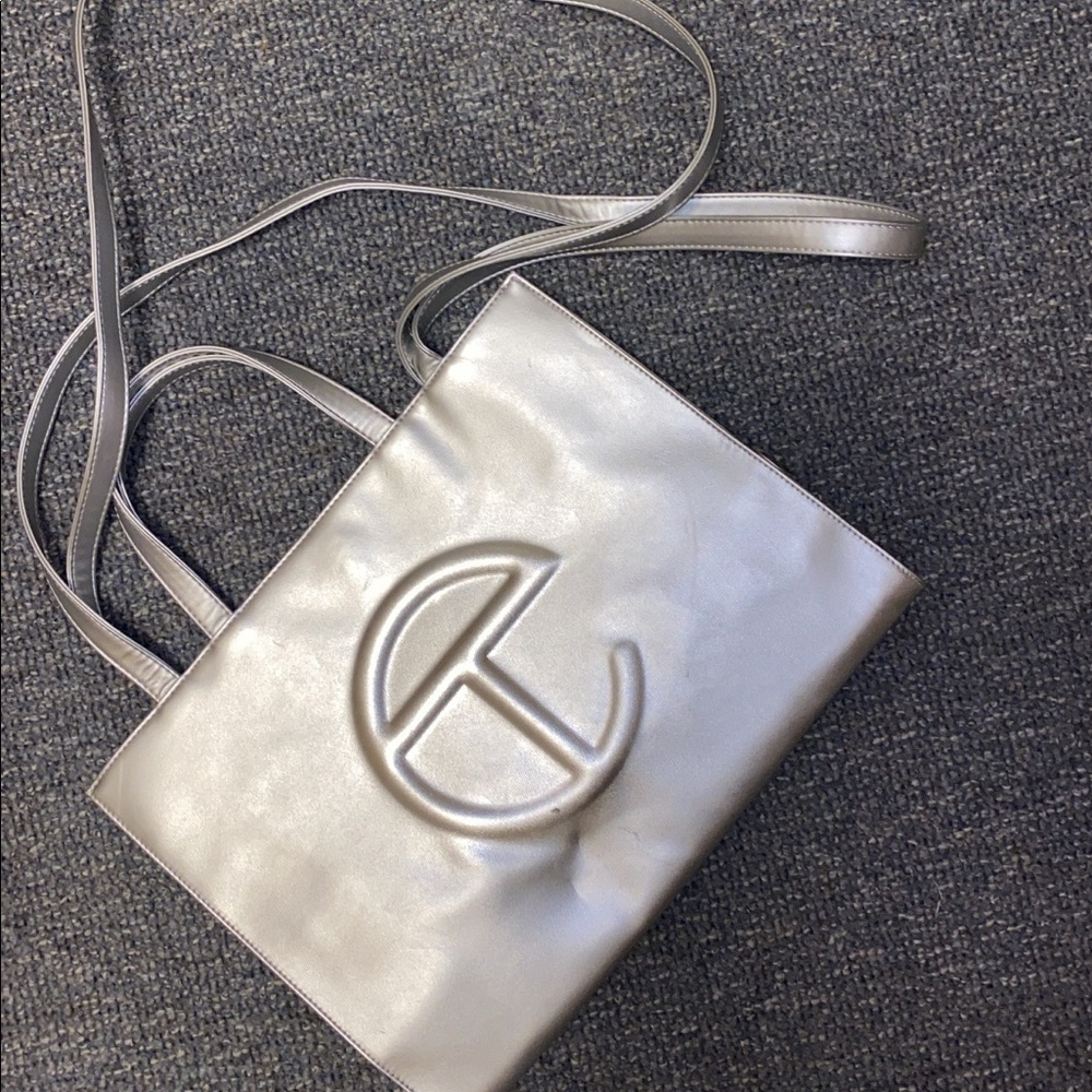 Telfar Medium Silver Shopping Bag
